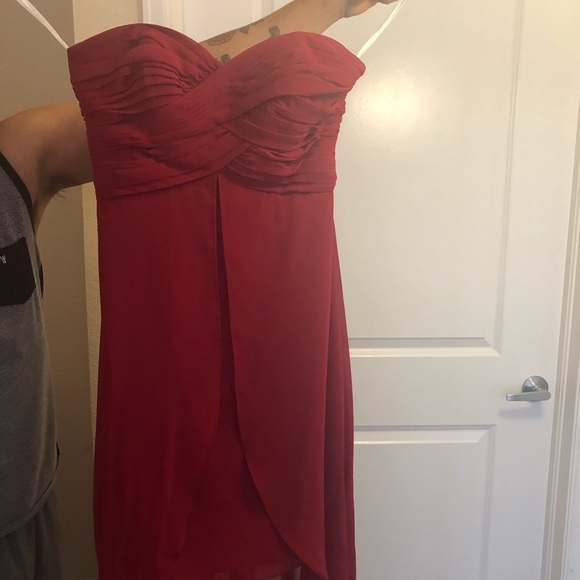 Red strapless bridesmaid dress - Picture 2 of 6